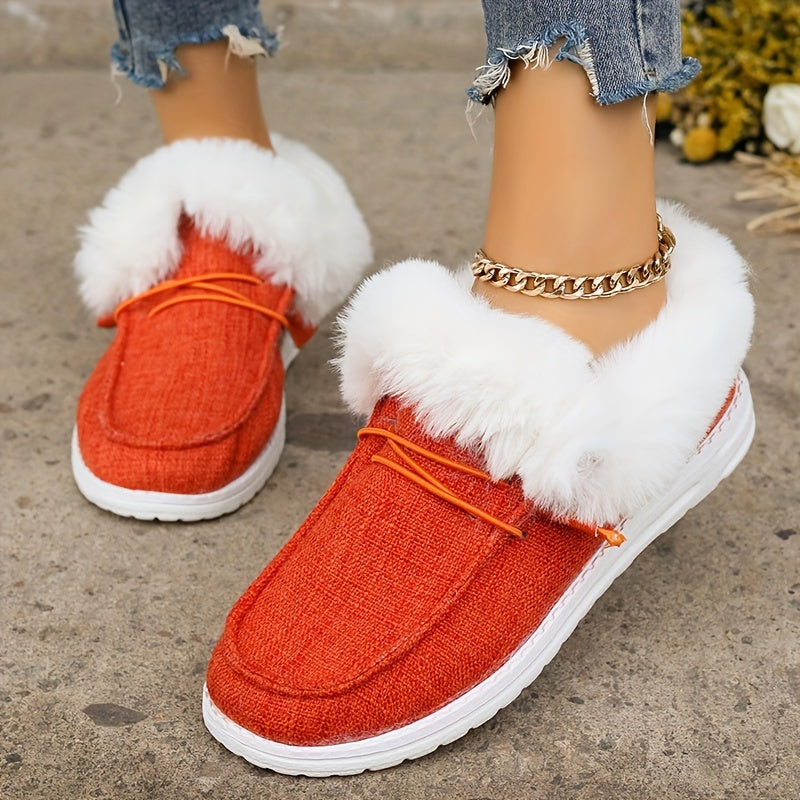 Women's Non-slip Thickened Sneakers Low Top Warm Sport Shoes