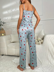 Floral Print Pajama Set Cami Top & Pants Women's Sleepwear