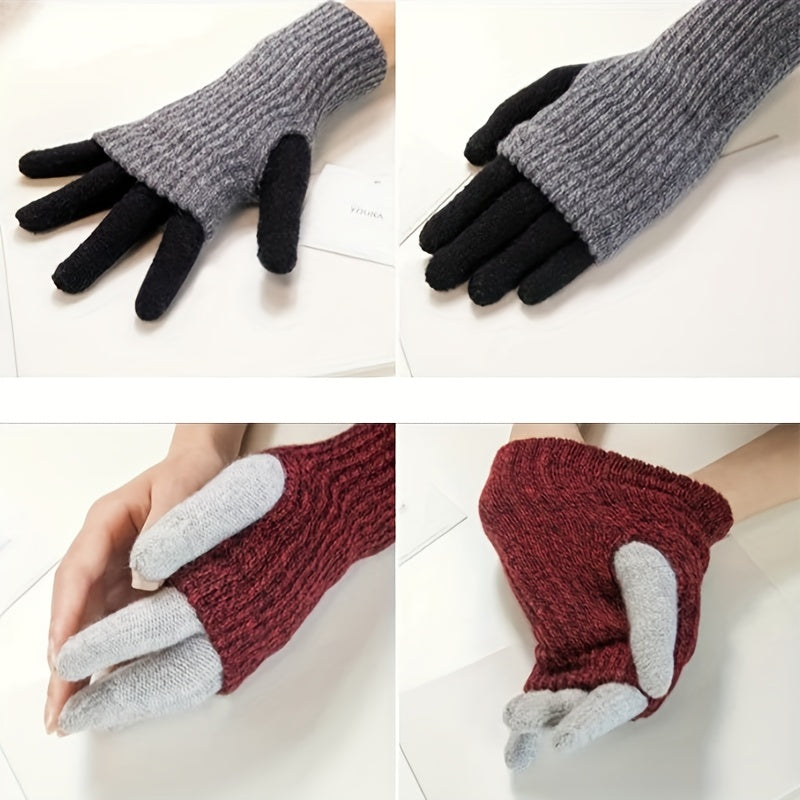 Winter Touch Screen Gloves Thick Insulated Wool Mittens