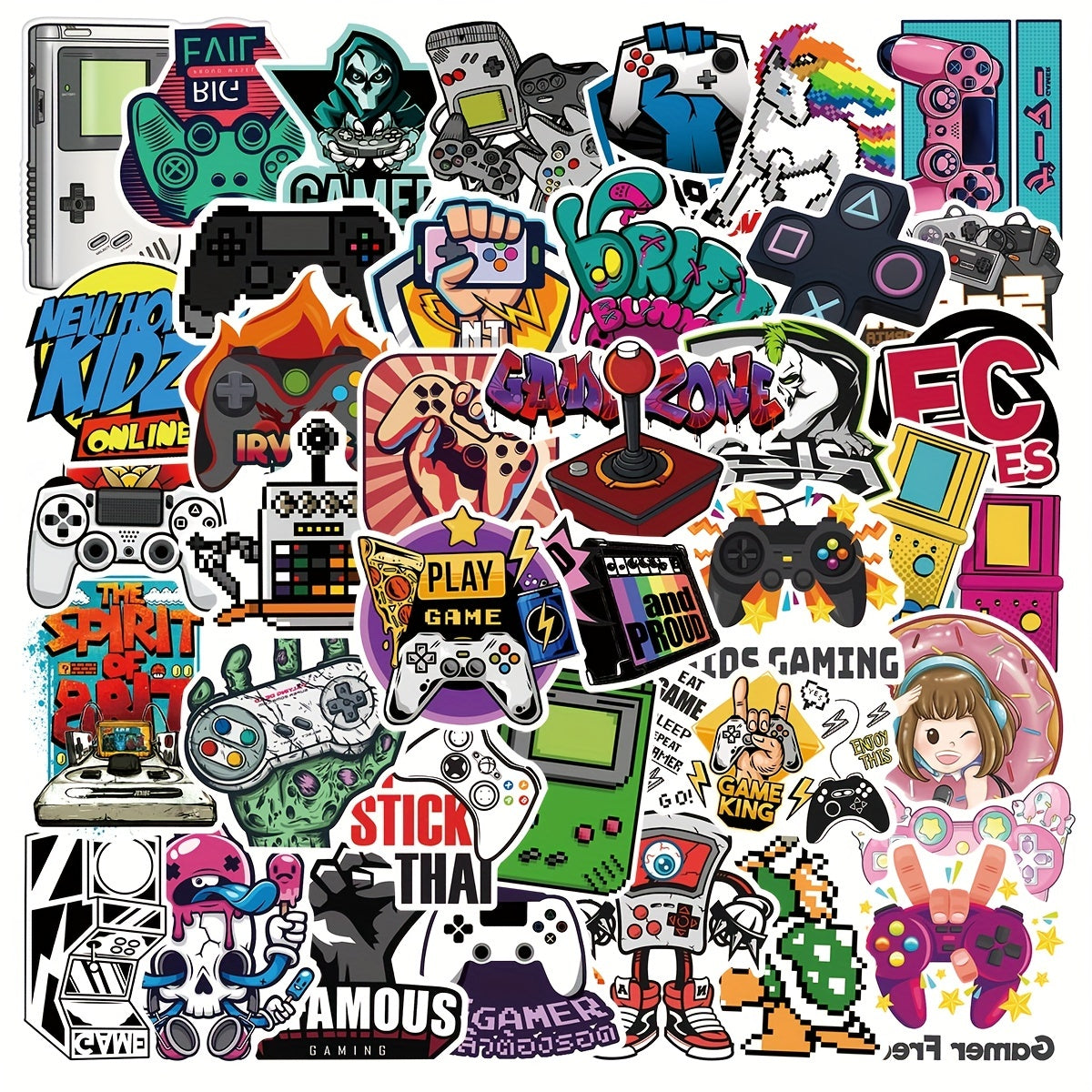 50pcs Retro Game Doodle Stickers Waterproof DIY Creative Decorative Stickers