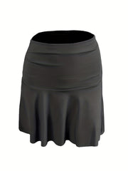 Ruched High Waist Mini Skirt