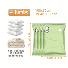 6pcs Vacuum Compression Storage Bags for Clothes Blankets Shirts