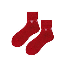 5 Pairs Snowflake Pattern Socks Women's Stockings