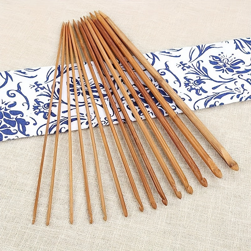 14pcs Carbonized Bamboo Crochet Kit with Storage Case