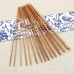 14pcs Carbonized Bamboo Crochet Kit with Storage Case
