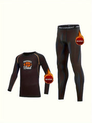 2pcs Toddler Fleece Thermal Compression Sets Football & Letter Print