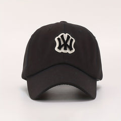 Letter Patch Baseball Cap Unisex Solid Adjustable Casual Dad Hats