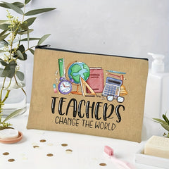Teacher Change The World Cosmetic Bag