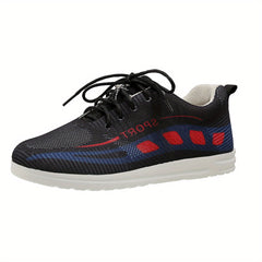 Women's Geometric Pattern Sneakers Lace Up Knit Mesh Running Trainers