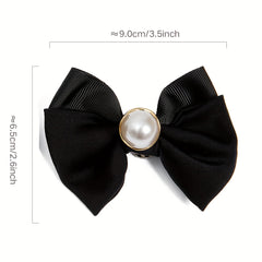 2pcs Faux Pearl Bowknot Shoe Clips For Wedding High Heels