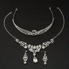 Rhinestone Headband Earrings Set Bridal Hair Accessories
