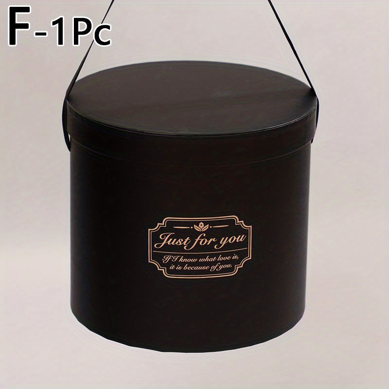 Round Flower Packaging Box, Portable Cylinder Hugging Bucket