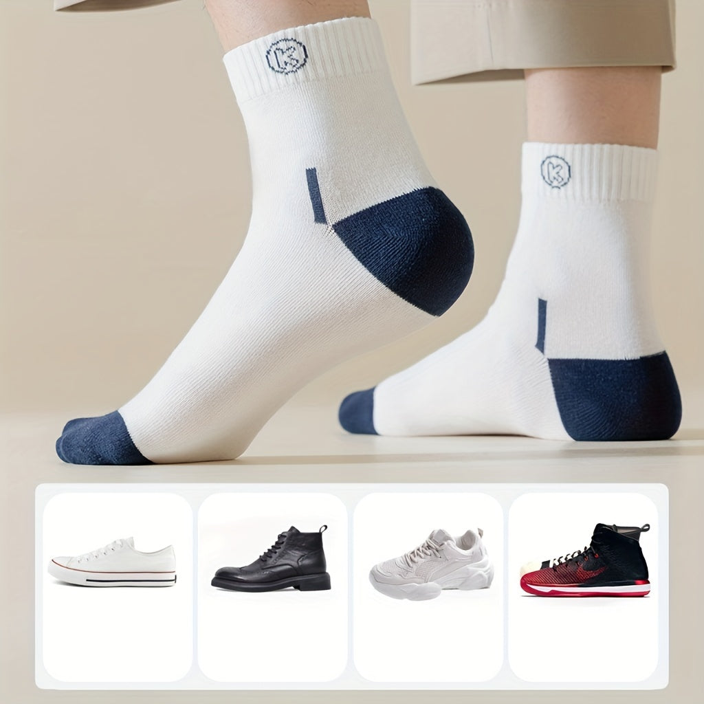 5 Pairs Men's Cotton Deodorant Sports Socks