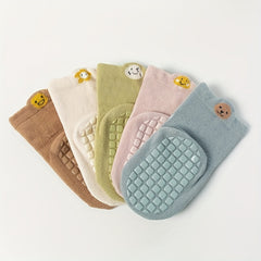 5pairs Toddler Cartoon Non Slip Socks for All Seasons