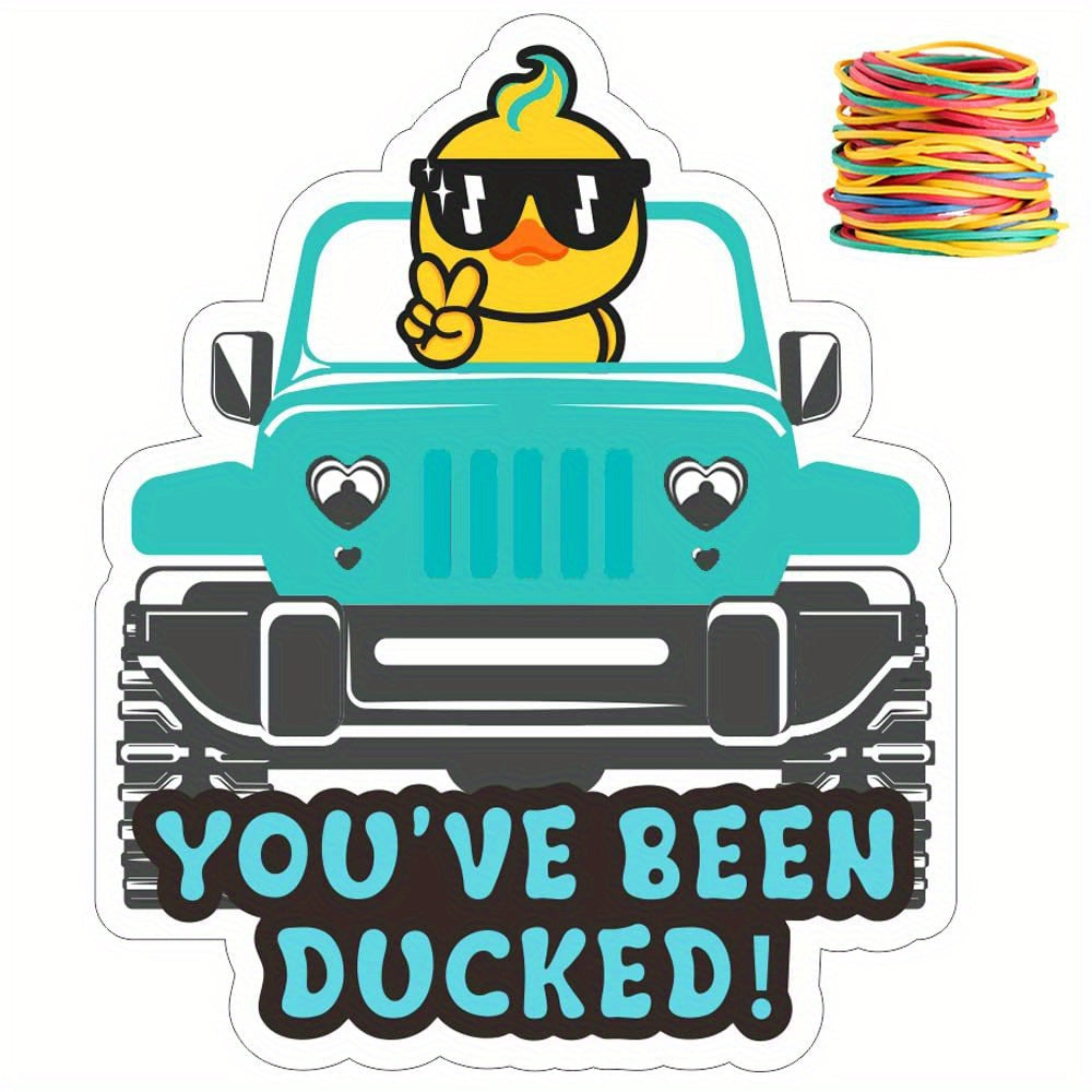 35 Duck Tag Game Cards with Rubber Bands - You've Been Ducked!