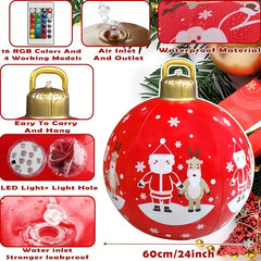 24" Rechargeable 16 Colors LED Light Inflatable Christmas Ball