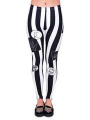 Striped Graphic Print High Waist Leggings Stretchy Skinny All Seasons Leggings