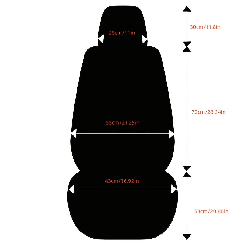 2pcs Car Seat Cover Waterproof Memory Foam With Phone Storage Bag