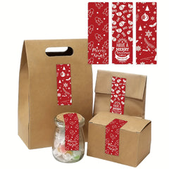 90pcs Merry Christmas Stickers Labels Holiday Boxes Bag Sealing Xmas Party Decor