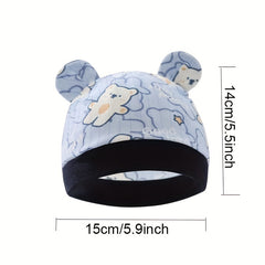 3pcs Newborn Baby Hat With Bear Ears Infant Beanie Caps 0-3 Months