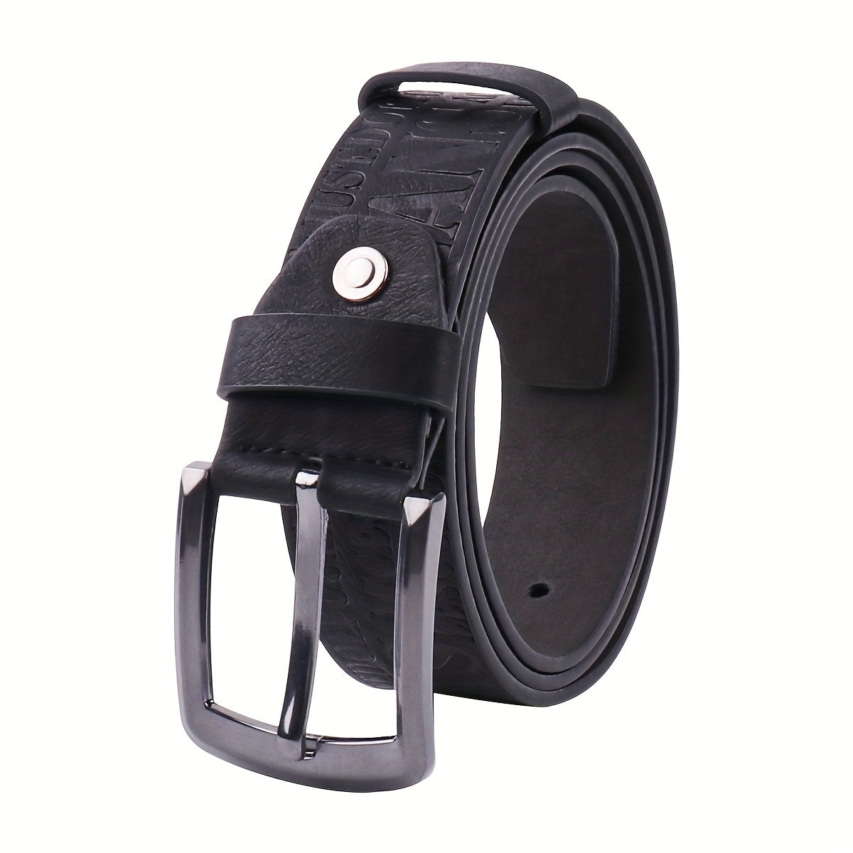 Stylish Letter Pressed Leather Belt for Men