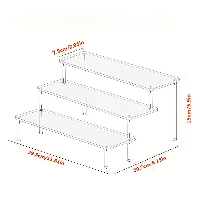 Acrylic Ladder Display Rack for Collectibles and Perfume