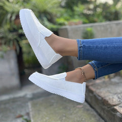 Women's Solid Flat Shoes Slip On Low Round Toe Non slip Lightweight Soft Shoes