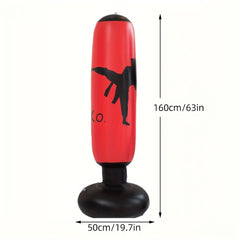 Inflatable Boxing Bag Stand 63in Fitness Training Punching Bag