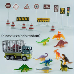 Dinosaur Transport Car with Plastic Cage Vehicle Truck Model