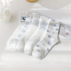 5 Pairs Women's Floral Print Socks
