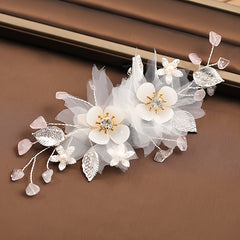 Crystal Flower Leaf Bridal Hair Clip Headband Wedding Hair Accessories