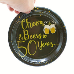 50th Birthday Party Supplies Cheers & Beers Tableware Set