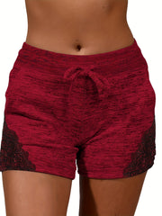 Lace Contrast Summer Loose Shorts Casual Pockets Beach Shorts
