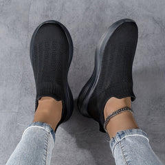 Men's Solid Knit Sock Shoes Non Slip Slip On Sneakers