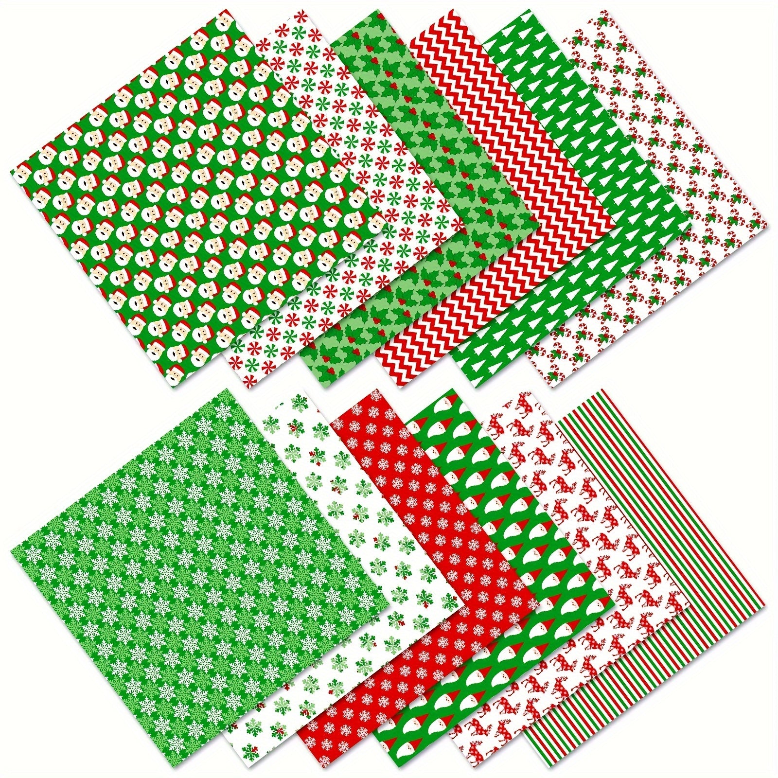 12pcs Christmas Scrapbook Paper 15x24cm Non-Adhesive Single Sided Paper