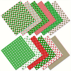 12pcs Christmas Scrapbook Paper 15x24cm Non-Adhesive Single Sided Paper