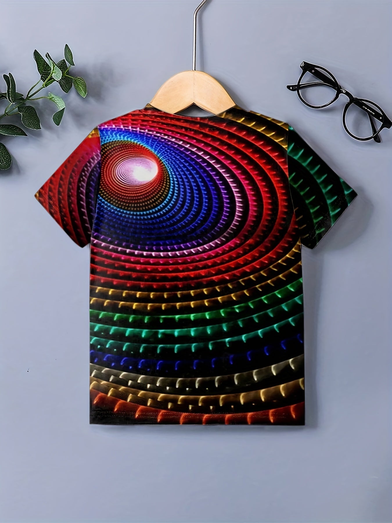 Boy's Gradient Circle Graphic Tee for Summer Fun