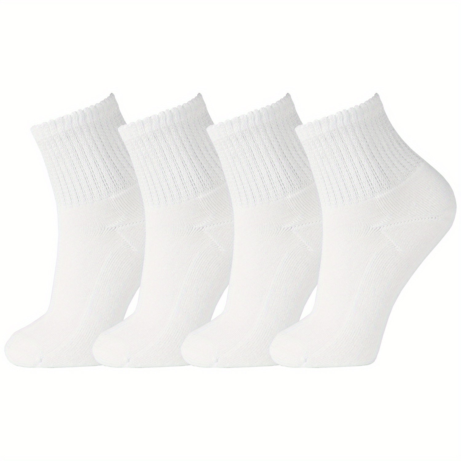 4 Pair Bamboo Non-Binding Diabetic Ankle Socks