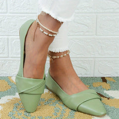 Pointed Toe Flat Shoes Slip On Soft Sole Faux Leather Ballet Flats