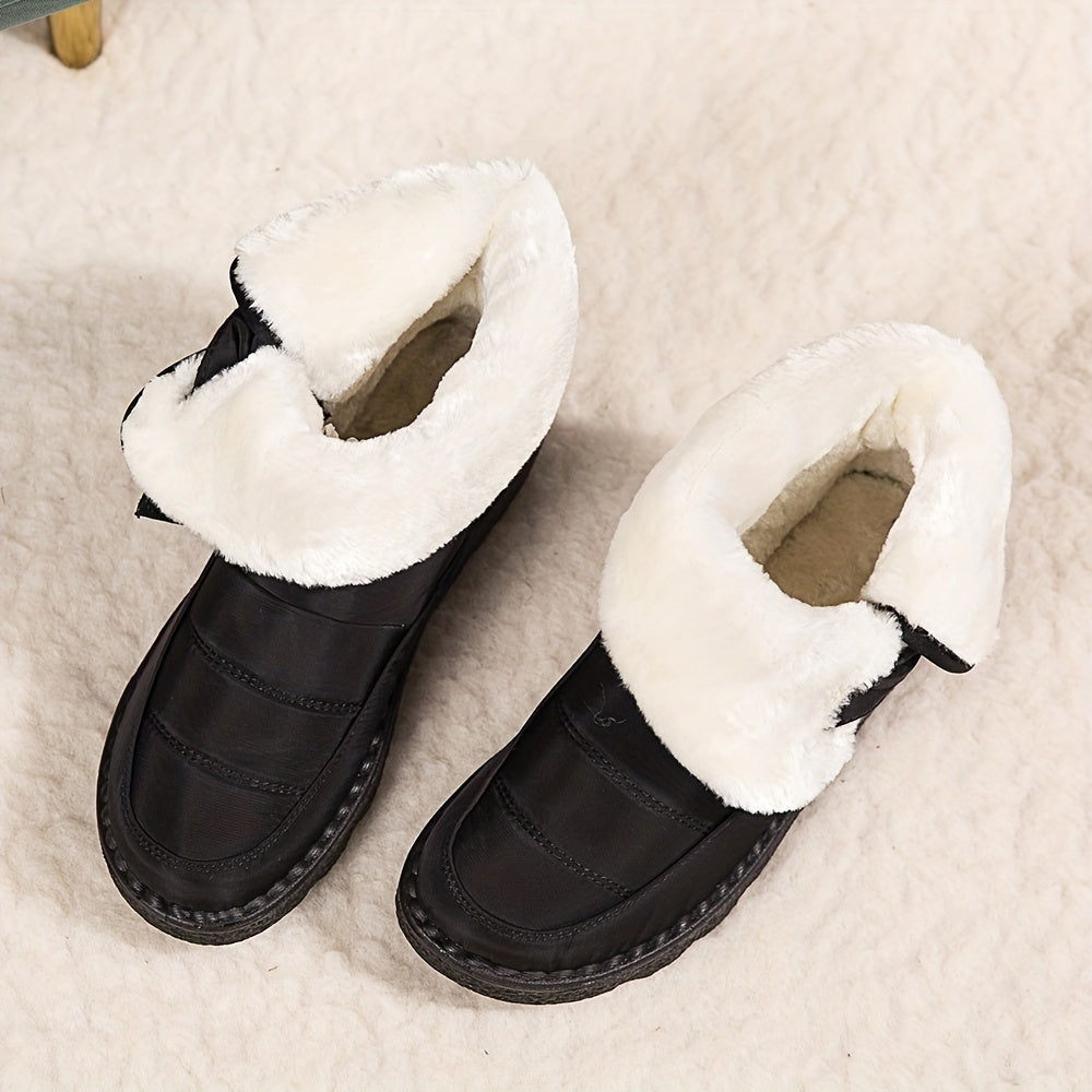 Women's Waterproof Snow Boots Round Toe Warm Non Slip Shoes