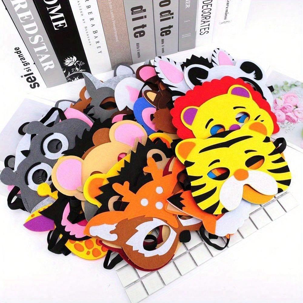 Assorted Felt Animal Masks Variety Pack for Safari Themed Party Favors