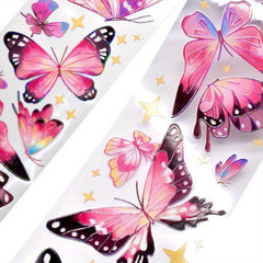 Butterfly Stickers Roll DIY Ice Crystal Transparent Stickers 2 Meters