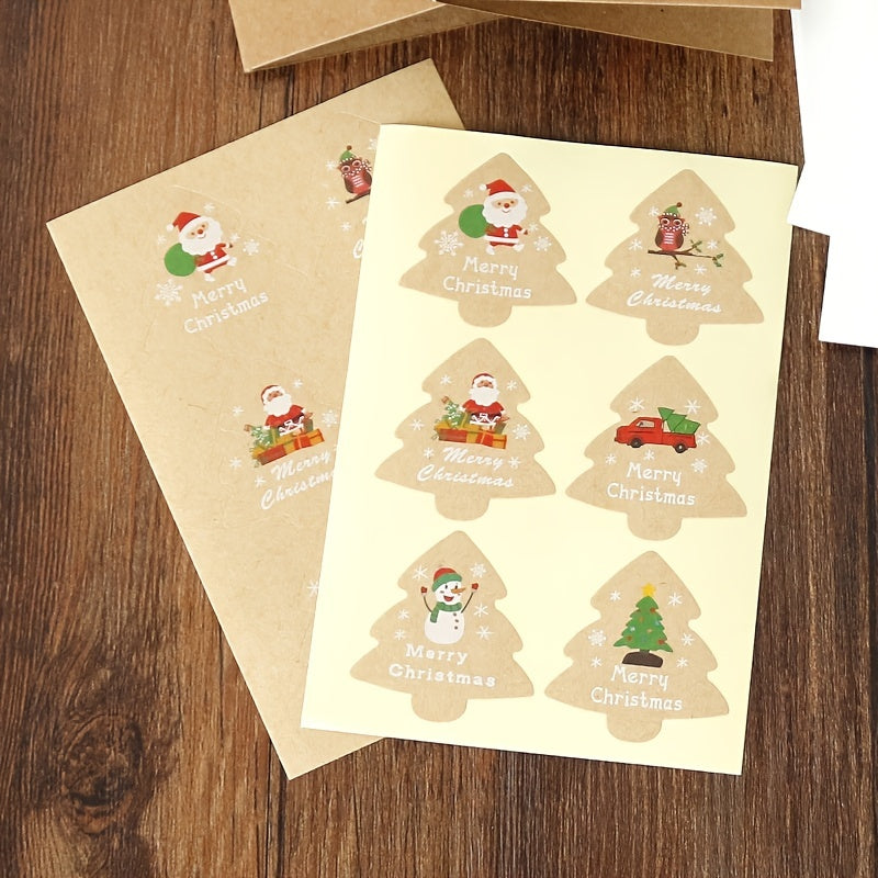 6pcs Christmas Greeting Cards Envelope Stickers