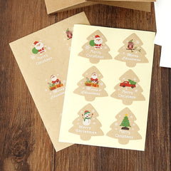 6pcs Christmas Greeting Cards Envelope Stickers
