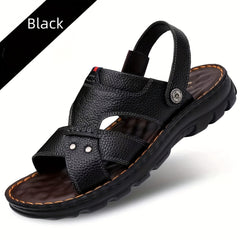 Men's Vintage Slip On Slide Sandals PU Leather Shoes