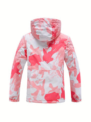 Women's Camouflage Waterproof Jacket with Detachable Hood
