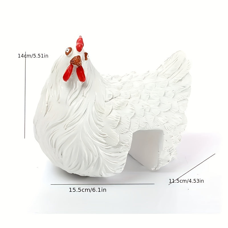 Resin Hen Yard Decoration Clip Ladder Ornament