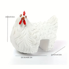 Resin Hen Yard Decoration Clip Ladder Ornament