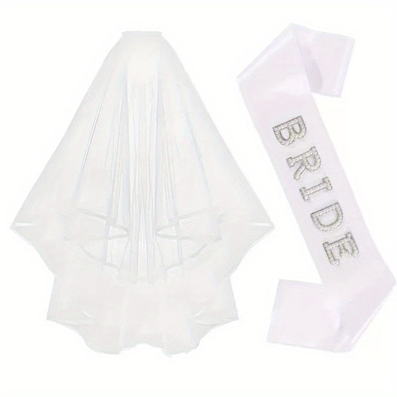 Bride to Be Bridal Veil Shoulder Straps Wedding Accessories 2pcs
