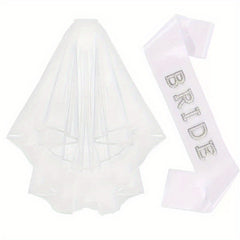 Bride to Be Bridal Veil Shoulder Straps Wedding Accessories 2pcs